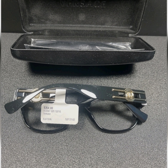Versace Italy B Mod 3347 52[]17-142 Black Eyeglasses / Frames W/Case MF - Picture 3 of 6
